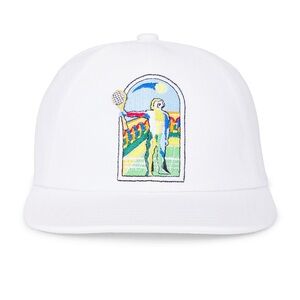 White embroidered Casablanca cap